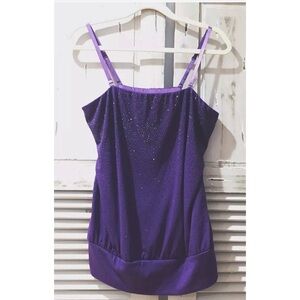 LANE BRYANT Sz 14/16 Embellished Purple Top / Cami